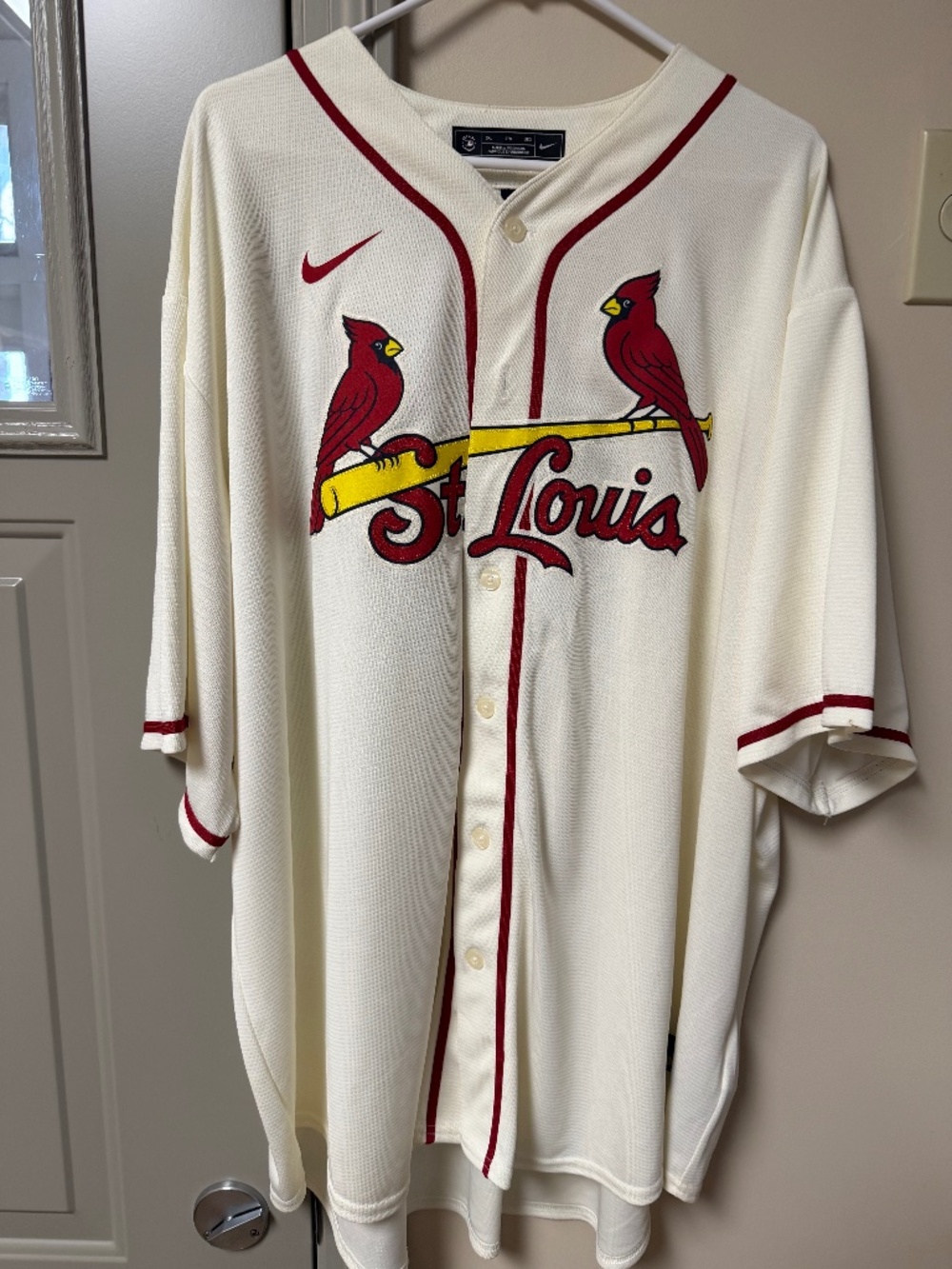 St Louis Cardinals Cream Jersey - 3XL - Never Worn